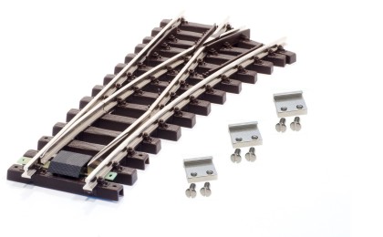  Weiche rechts vernickelt R 90 cm mit Verbindern