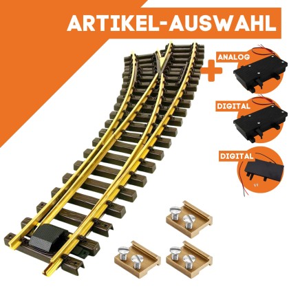 Bogenweiche links R 120/210 cm mit Verbindern