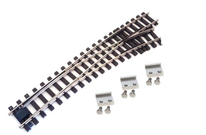 Bogenweiche rechts vernickelt R120/210 mit Verbindern