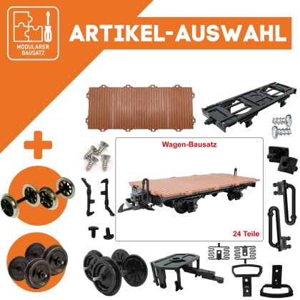 Flachwagen braun als Spur-G Bausatz