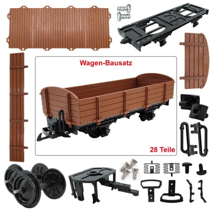 Niederbordwagen braun als Spur-G Bausatz