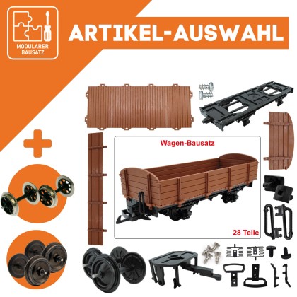 Niederbordwagen braun als Spur-G Bausatz