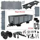 Hochbordwagenwagen grau als Spur-G Bausatz