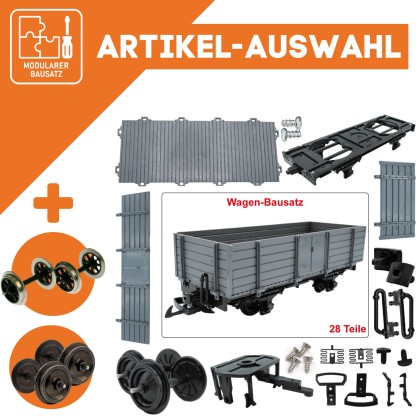 Hochbordwagenwagen grau als Spur-G Bausatz