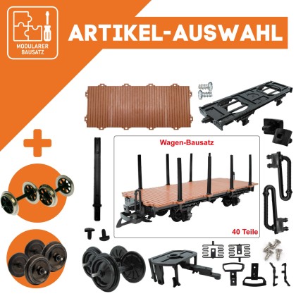 Rungenwagen braun/schwarz als Spur-G Bausatz