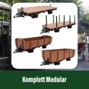 Rungenwagen schwarz/gelb mit Doppelspeichen-Metallräder als Spur-G Bausatz ML-Train 88921570_auswahl5