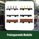 Rungenwagen schwarz/gelb mit Doppelspeichen-Metallräder als Spur-G Bausatz ML-Train 88921570_auswahl6