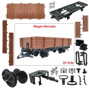 Niederbordwagen gerade braun als Spur-G Bausatz