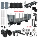 Rungenwagen mit Seitenwänden schwarz/grau als Spur-G Bausatz