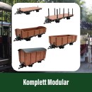 Gedeckter Güterwagen grau mit Doppelspeichen-Metallräder als Spur-G Bausatz ML-Train 88921610_auswahl4