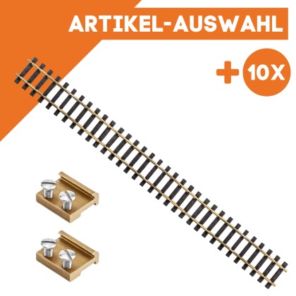 Gleis gerade 90 cm Messing mit Verbinder ML-Train