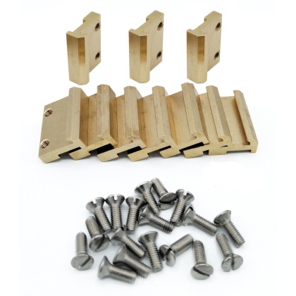 Schienenverbinder 19 mm Messing mit Edelstahlschraube ML-Train
