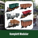 Träger-Flachwagen mit Doppel-Kastenlore grün als Bausatz Spur G ML-Train 88919387 _auswahl7