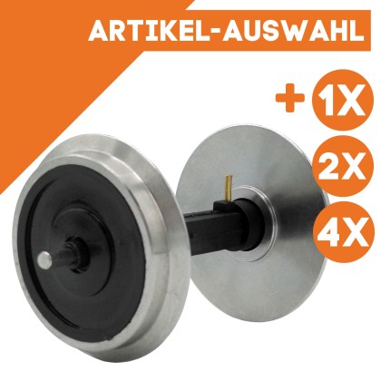 Radsatz für Piko 35 mm kugelgelagert stromführend Edelstahl ML-Train