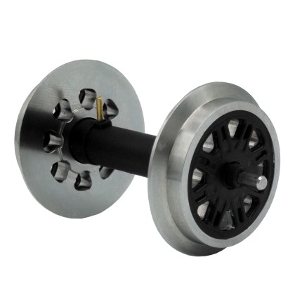 V-Speichen Radsatz kugelgelagert stromführend aus Edelstahl Spur-G ML-Train