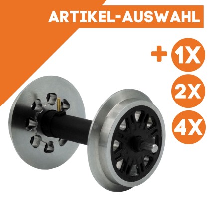 V-Speichen Radsatz kugelgelagert stromführend aus Edelstahl Spur-G ML-Train