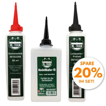 Pflege- und Schmiermittel Set mit Modellbahn-Öl, Leitpaste und Getriebefett ML-Train 8200257