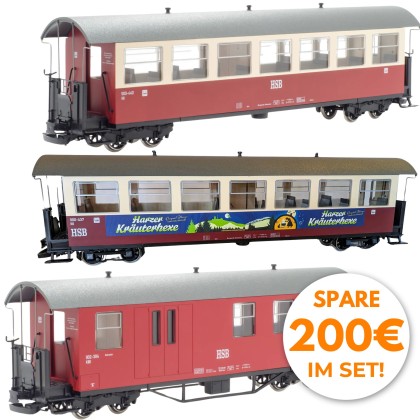 Personenwagen Kräuterhexe im HSB 3-Set mit Packwagen