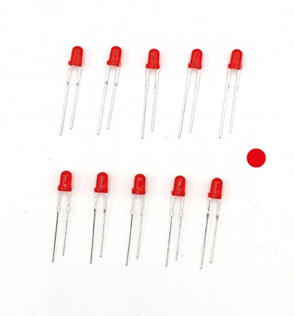 10x LED 3 mm diffus rot mit integriertem Widerstand für 5-24 V ML-Train 83801220