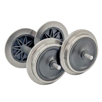 2x Vollradsatz grau aus Edelstahl 31 mm Spur G ML-Train 88900012