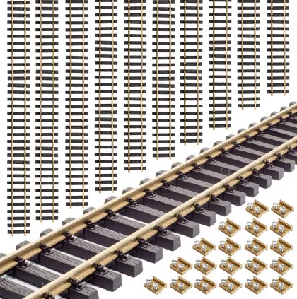 10x Gleis gerade 90 cm mit 20x Schraub-Verbinder ML-Train 891090210