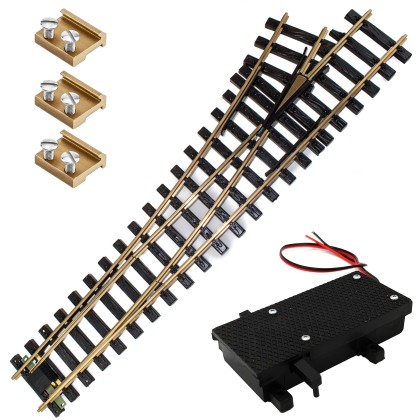 Weiche links Set Messing R5 210 cm mit digitalen Weichenantrieb ML-Train 8930018