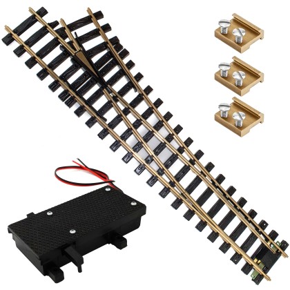 Weiche rechts Set Messing R5 210 cm mit digitalen Weichenantrieb ML-Train 8930022