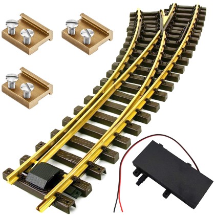 Bogenweiche links Set Messing R 120/210 cm mit TL Weichenantrieb ML-Train 8930027