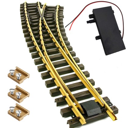 Bogenweiche rechts Set Messing R 120/210 cm mit TL Weichenantrieb ML-Train 8930031