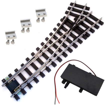 Weiche links Set Vernickelt R3 120 cm mit TL Weichenantrieb ML-Train 8930043