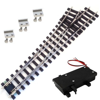 Weiche links Set Vernickelt R5 210 cm mit digitalen Weichenantrieb ML-Train 8930050