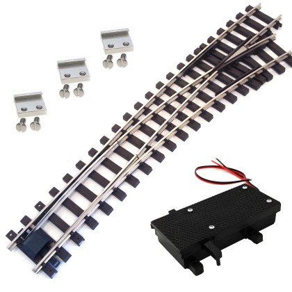 Bogenweiche rechts Set Vernickelt R 120/210 mit analogen Weichenantrieb ML-Train 8930061