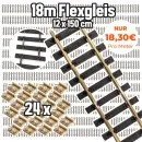 18 Meter Flex-Gleis mit zusätzlich 24 Verbinder für Gartenbahn Spur-G