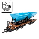 Feldbahn-Flachwagen mit Doppel-Kipplore mintgrün als Bausatz Spur G ML-Train 88919371