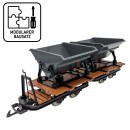 Feldbahn-Flachwagen mit Doppel-Kipplore grau als Bausatz Spur G ML-Train 88919373