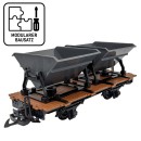 Träger-Flachwagen mit Doppel-Kipplore grau als Bausatz Spur G ML-Train 88919383