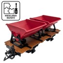 Träger-Flachwagen mit Doppel-Kipplore rot als Bausatz Spur G ML-Train 88919384