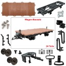 Flachwagen braun mit Metallräder als Spur-G Bausatz ML-Train 88920520