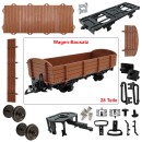 Niederbordwagen braun mit Metallräder als Spur-G Bausatz ML-Train 88920530