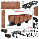 Hochbordwagen braun mit Metallräder als Spur-G Bausatz ML-Train 88920540
