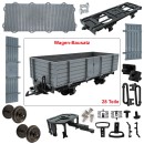 Hochbordwagen grau mit Metallräder als Spur-G Bausatz ML-Train 88920550