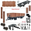 Niederbordwagen gerade braun mit Metallräder als Spur-G Bausatz ML-Train 88920580