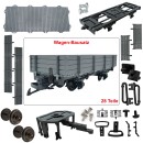 Niederbordwagen gerade grau mit Metallräder als Spur-G Bausatz ML-Train 88920590
