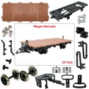 Flachwagen braun mit Doppelspeichen-Metallräder als Spur-G Bausatz ML-Train 88921520