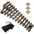 Weichen links Set Messing R 90 cm mit analogen Weichenantrieb ML-Train 8930001