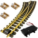 Bogenweiche links Set Messing R 120/210 cm mit analogen Weichenantrieb ML-Train 8930025