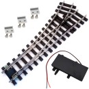 Weiche links Set Vernickelt R3 120 cm mit TL Weichenantrieb ML-Train 8930043