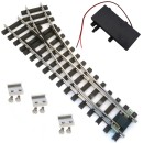 Weiche rechts Set Vernickelt R3 120 cm mit TL Weichenantrieb ML-Train 8930047