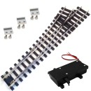Weiche links Set Vernickelt R5 210 cm mit analogen Weichenantrieb ML-Train 8930049
