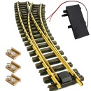 Bogenweiche rechts R 120/210 cm Set Messing mit analogen TL Weichenantrieb ML-Train 8930072